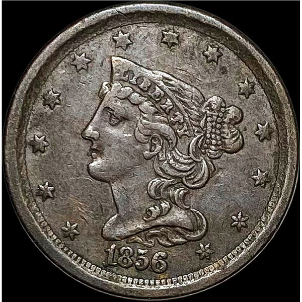 1856 Braided Hair Half Cent CLOSELY  UNCIRCULATED