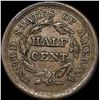 Image 2 : 1856 Braided Hair Half Cent CLOSELY  UNCIRCULATED