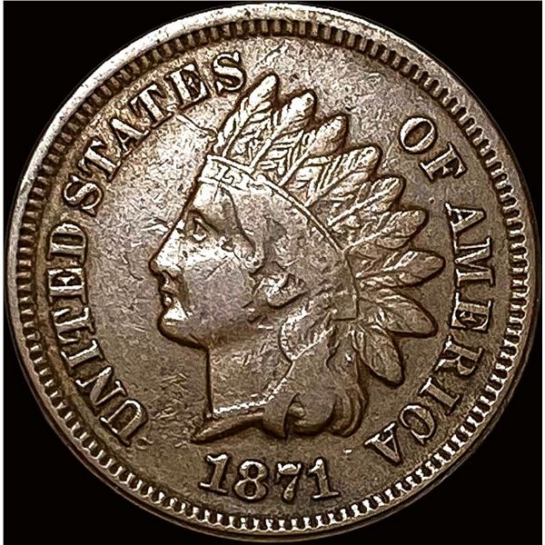 1871 Indian Head Cent NICELY CIRCULATED