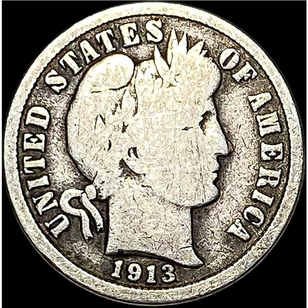 1913-S Silver Barber Dime NICELY CIRCULATED
