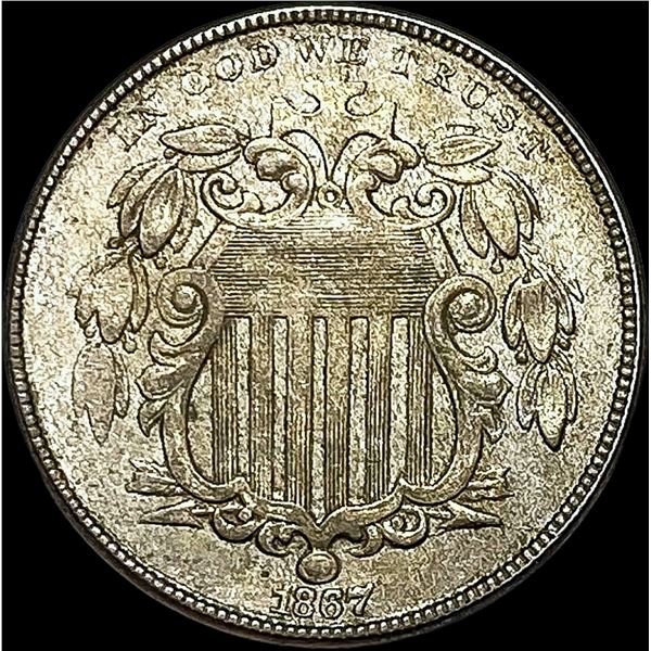 1867 Shield Nickel NEARLY UNCIRCULATED
