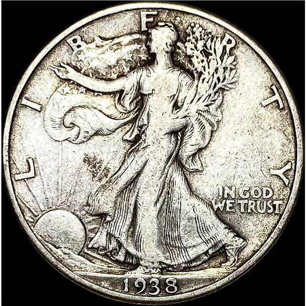 1938-D Walking Liberty Half Dollar LIGHTLY  CIRCULATED