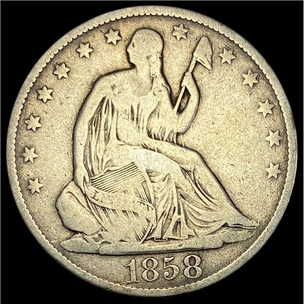 1858-O Seated Liberty Half Dollar LIGHTLY  CIRCULATED