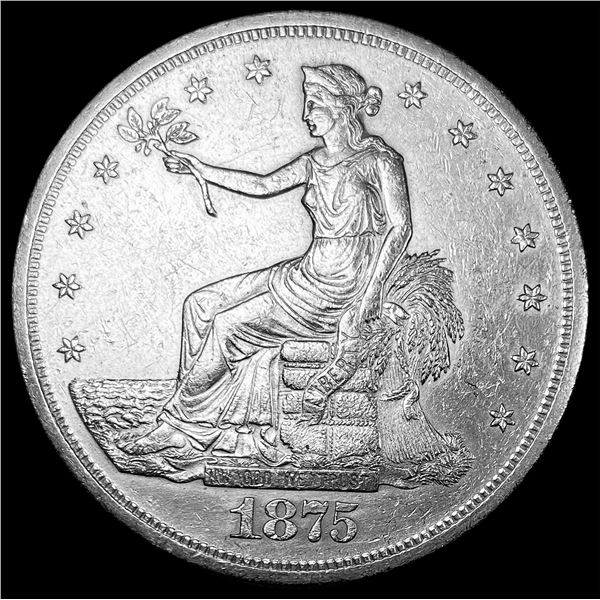 1875-S Silver Trade Dollar CHOICE AU
