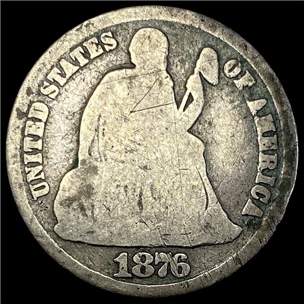 1876-CC Seated Liberty Dime NICELY CIRCULATED