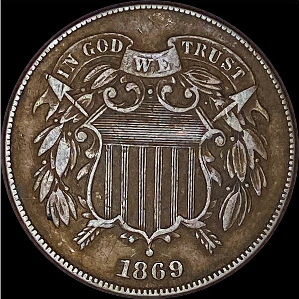 1869 Bronze Two-Cent Piece NEARLY UNCIRCULATED