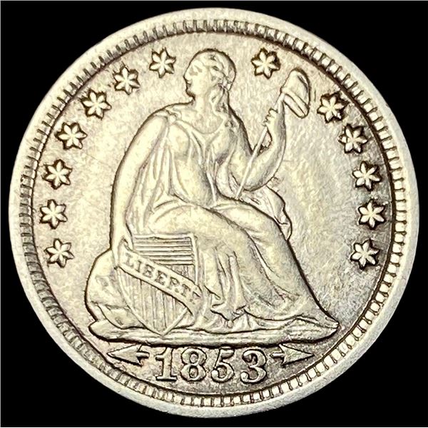 1853 Arrows Seated Liberty Half Dime CLOSELY  UNCIRCULATED