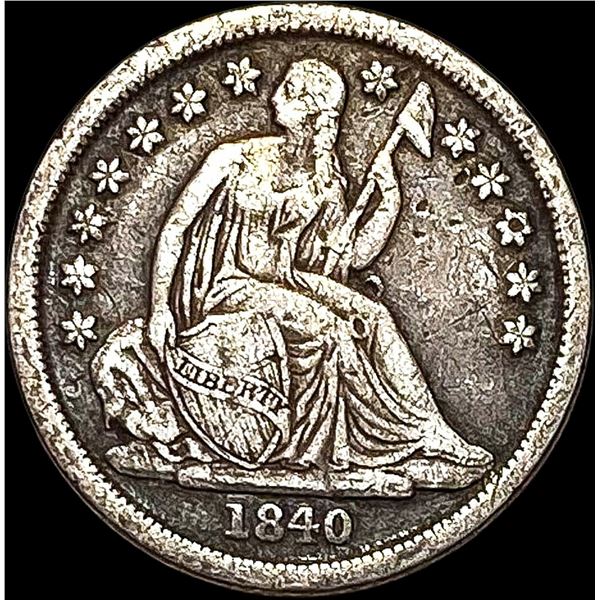 1840-O Seated Liberty Dime No Drapery LIGHTLY  CIRCULATED
