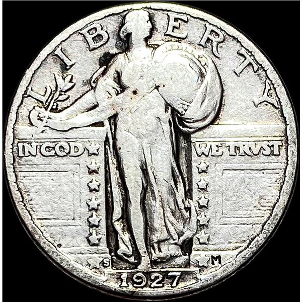 1927-S Silver Standing Liberty Quarter  LIGHTLY CIRCULATED