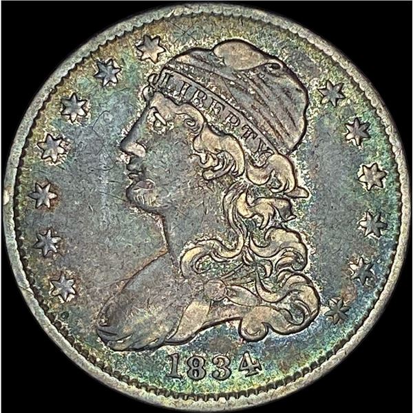 1834 Capped Bust Silver Quarter   NEARLY  UNCIRCULATED