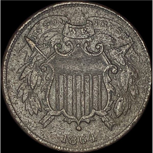 1864 Copper 2 Cents  HIGH GRADE