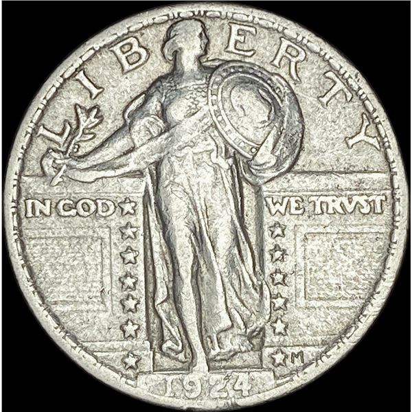 1924 Standing Liberty Silver Quarter   NEARLY  UNCIRCULATED