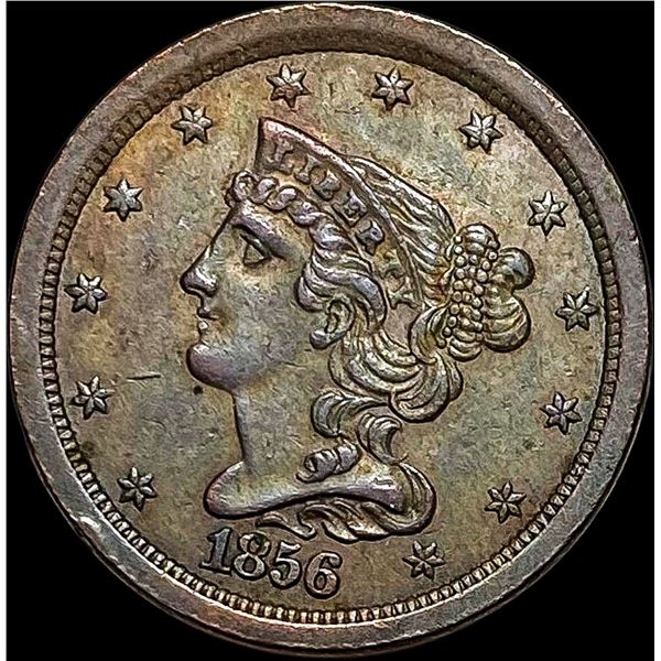 1856 Braided Hair Half Cent CLOSELY  UNCIRCULATED