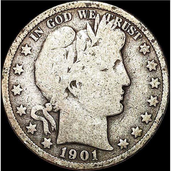 1901-S Silver Barber Half Dollar NICELY  CIRCULATED
