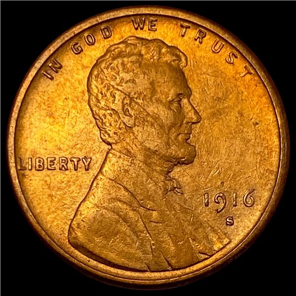 1916-S Lincoln Wheat Cent CLOSELY  UNCIRCULATED