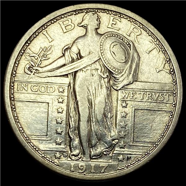 1917-D Type 1 Standing Liberty Quarter NEARLY  UNCIRCULATED