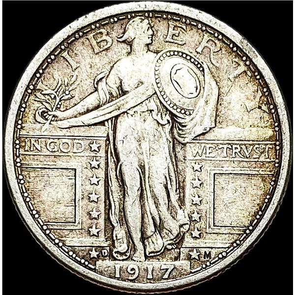 1917-D Silver Standing Liberty Quarter NEARLY  UNCIRCULATED