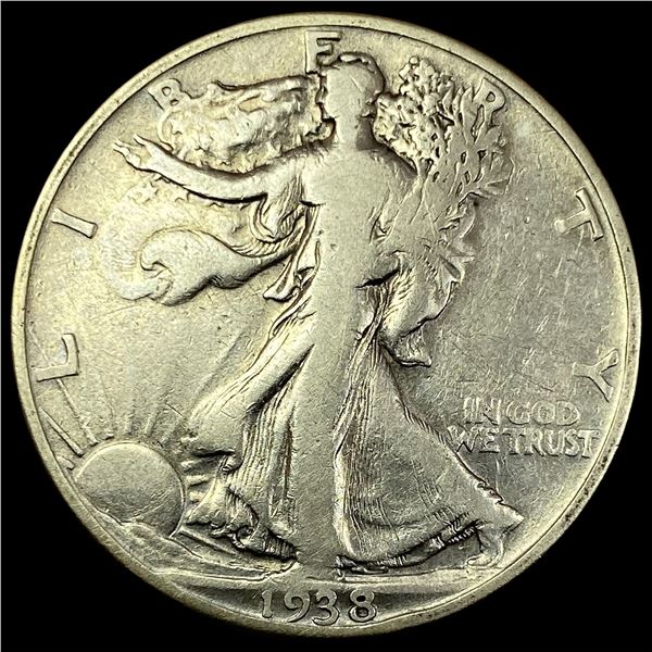 1938-D Silver Half Dollar Walking Liberty   CLOSELY UNCIRCULATED