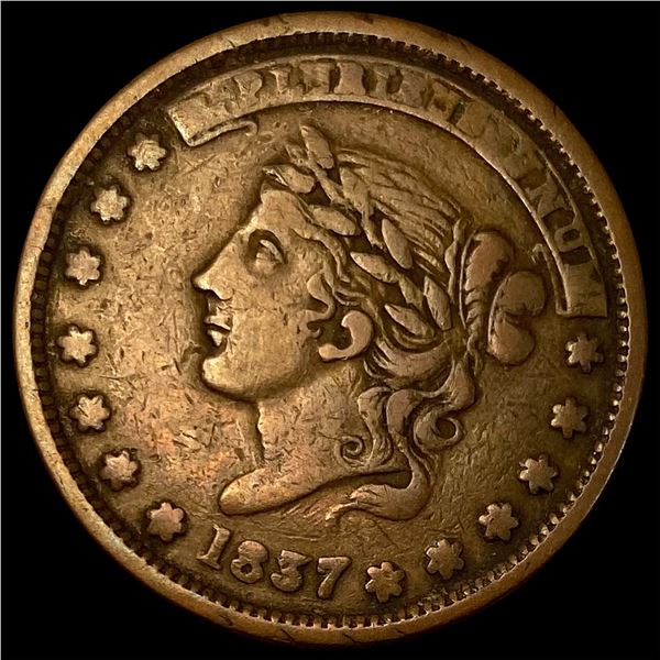 1837 Hard Times Token "Not One Cent" (HT-9)   NICELY CIRCULATED