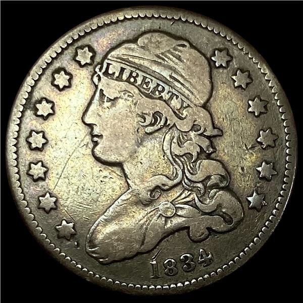 1834 Capped Bust Silver Quarter  LIGHTLY  CIRCULATED