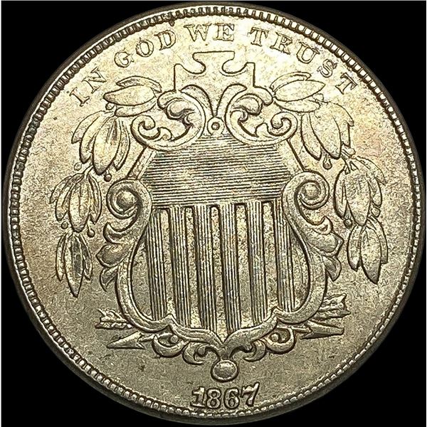 1867 Shield Nickel CHOICE AU