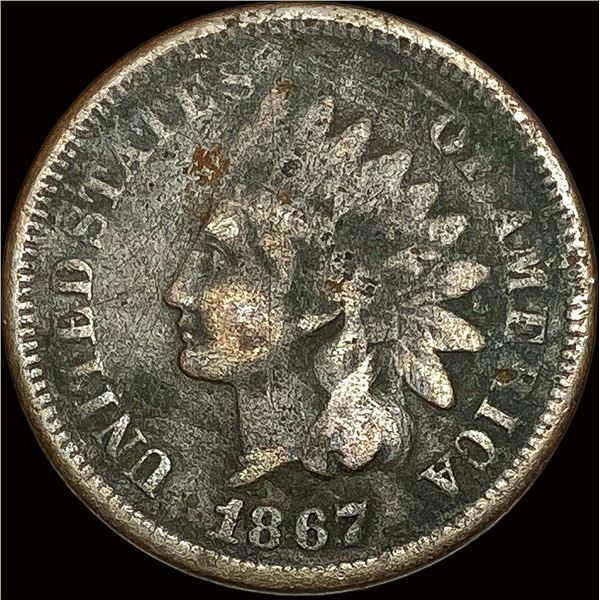 1867 Indian Head Cent NICELY CIRCULATED