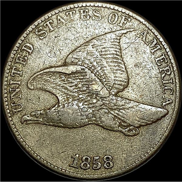1858 Copper-Nickel Flying Eagle Cent NEARLY  UNCIRCULATED