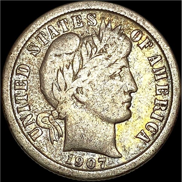 1907-O Silver Barber Dime LIGHTLY CIRCULATED