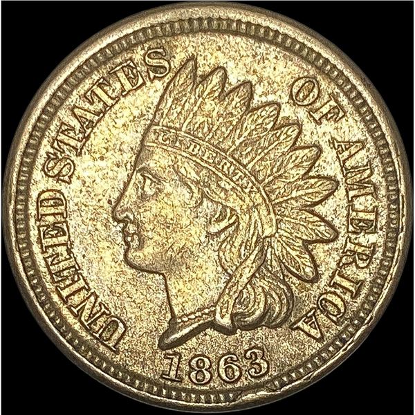 1863 Copper-Nickel Indian Head Cent CHOICE AU