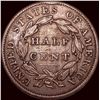 Image 2 : 1834 Copper Half Cent CLOSELY UNCIRCULATED