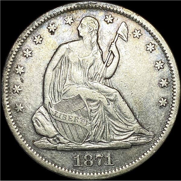 1871-S Silver Half Dollar NEARLY UNCIRCULATED