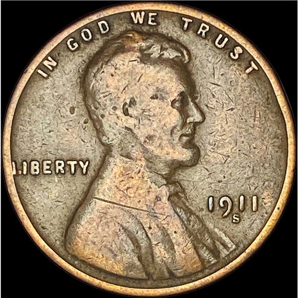 1911-S Lincoln Wheat Cent NICELY CIRCULATED