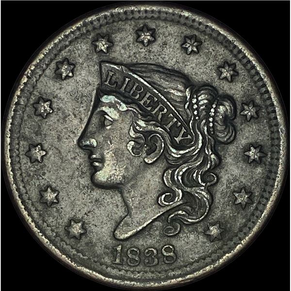 1838 Braided Hair Large Cent NEARLY  UNCIRCULATED