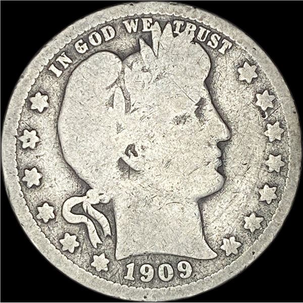 1909-O Silver Barber Quarter NICELY  CIRCULATED