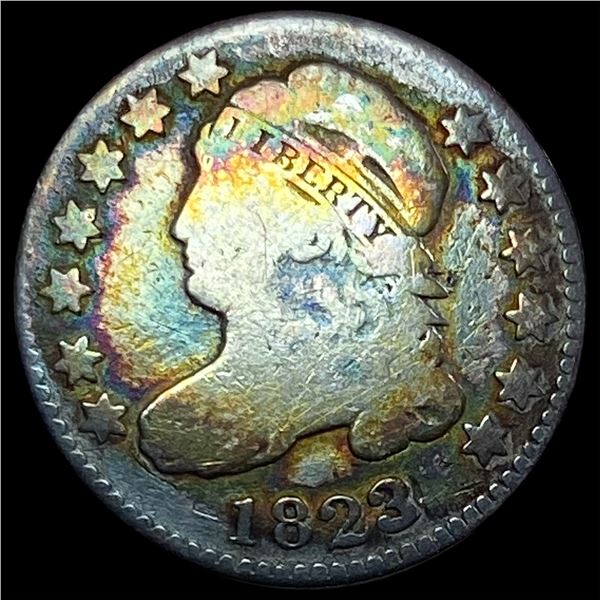 1823 Toned Capped Bust Dime NICELY CIRCULATED