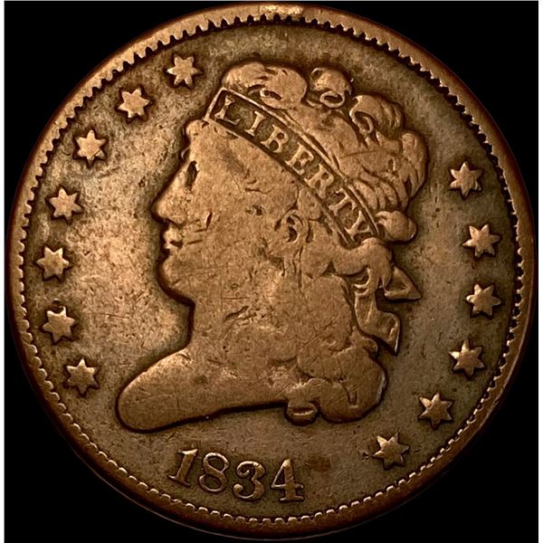 1834 Classic Head Half Cent NICELY CIRCULATED