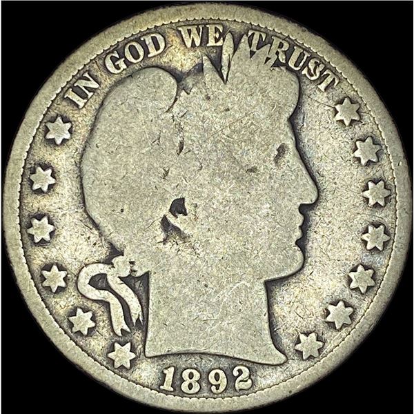 1892 Silver Barber Half Dollar NICELY  CIRCULATED