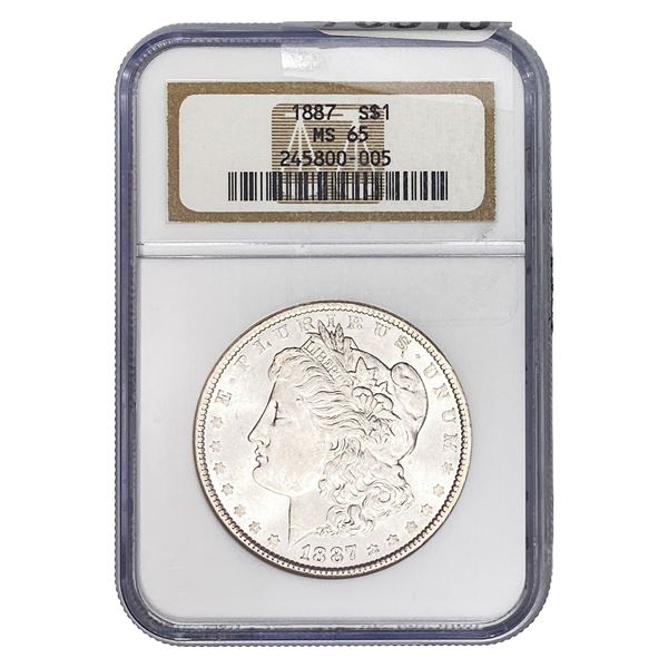 1887 Morgan Silver Dollar NGC MS65