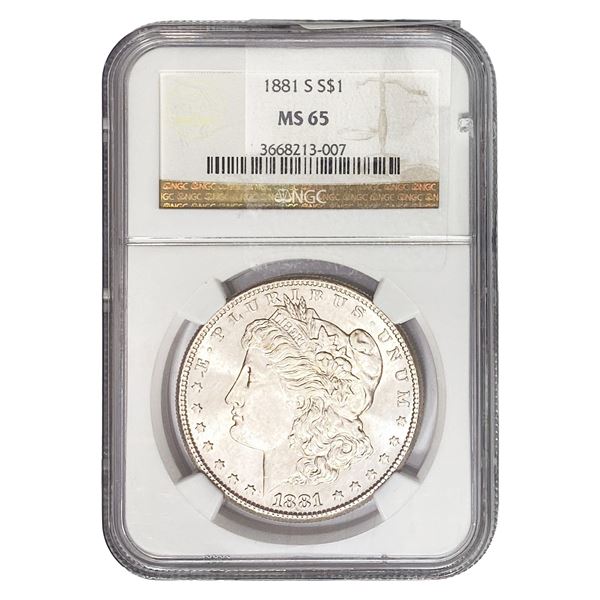 1881-S Morgan Silver Dollar NGC MS65