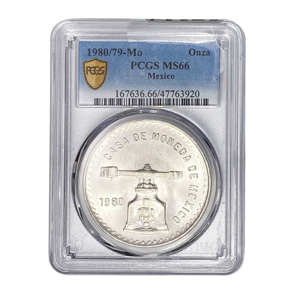 1980/79-MO Silver Mexico 1 Onza PCGS MS66