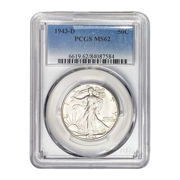 1943-D Walking Liberty Half Dollar PCGS MS62