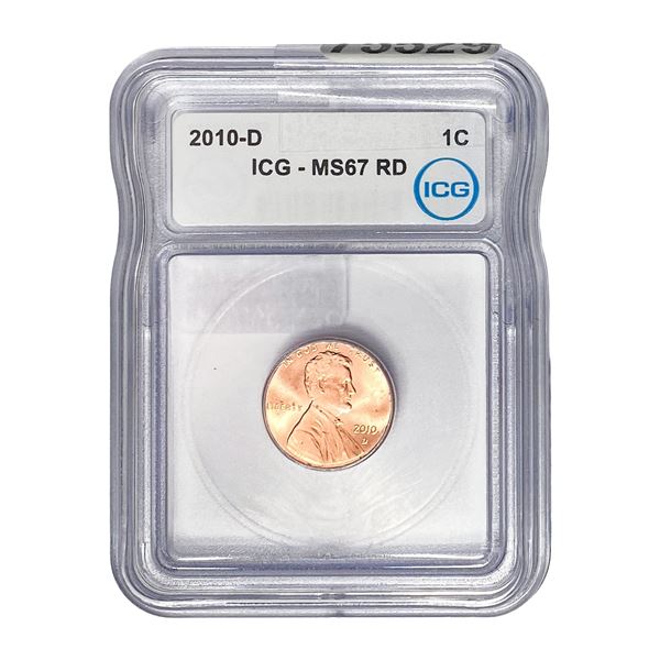 2010-D Lincoln Shield 1C ICG MS67 RD