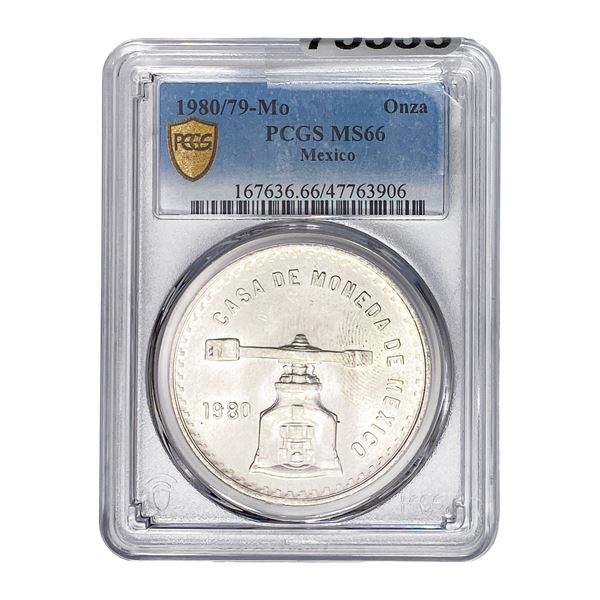 1980/79-MO Silver Mexico 1 Onza PCGS MS66