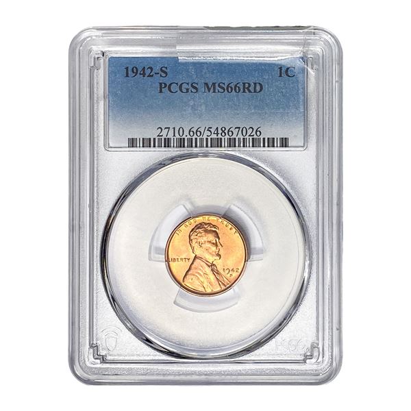 1942-S Wheat Cent PCGS MS66 RD