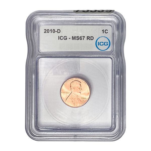 2010-D Lincoln Shield 1C ICG MS67 RD