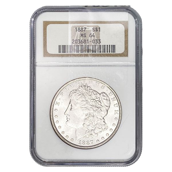 1887 Morgan Silver Dollar NGC MS64