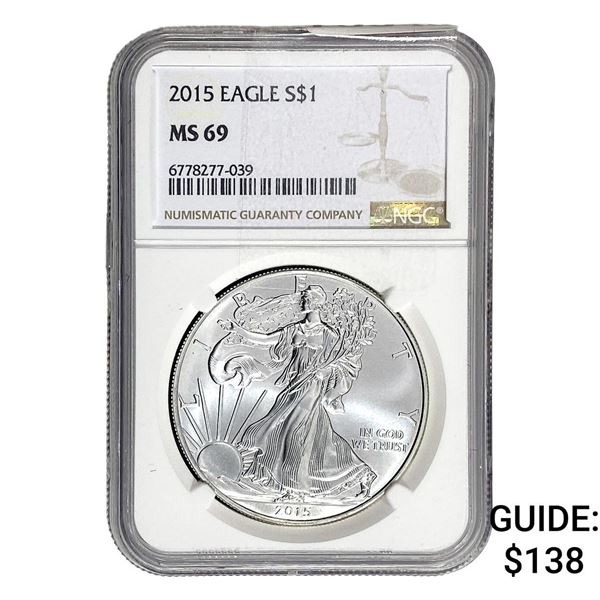 2015 Silver Eagle NGC MS69
