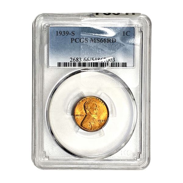 1939-S Wheat Cent PCGS MS66 RD