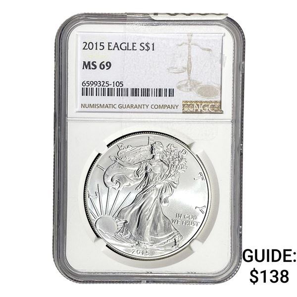 2015 Silver Eagle NGC MS69