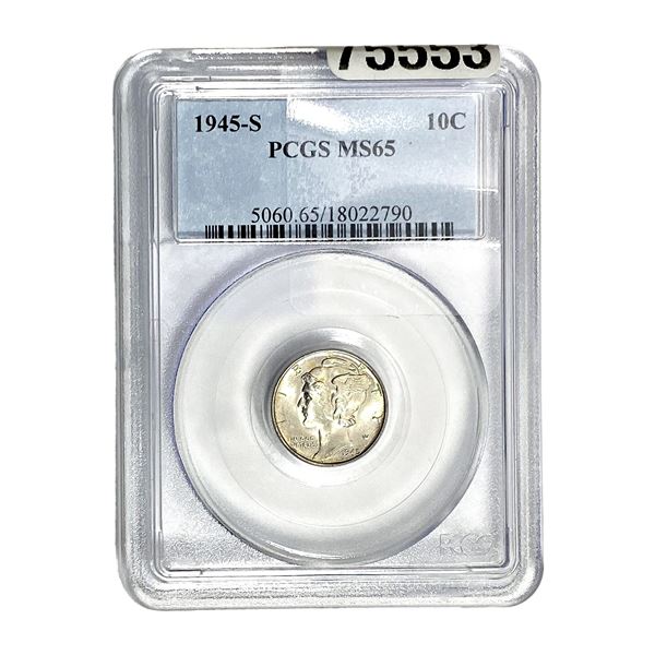 1945-S Mercury Silver Dime PCGS MS65
